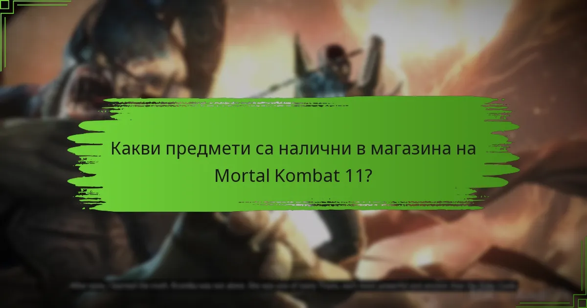 Какви предмети са налични в магазина на Mortal Kombat 11?